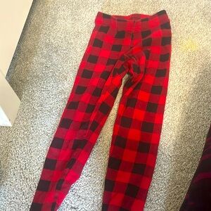 Red plaid built in tough pants worn once